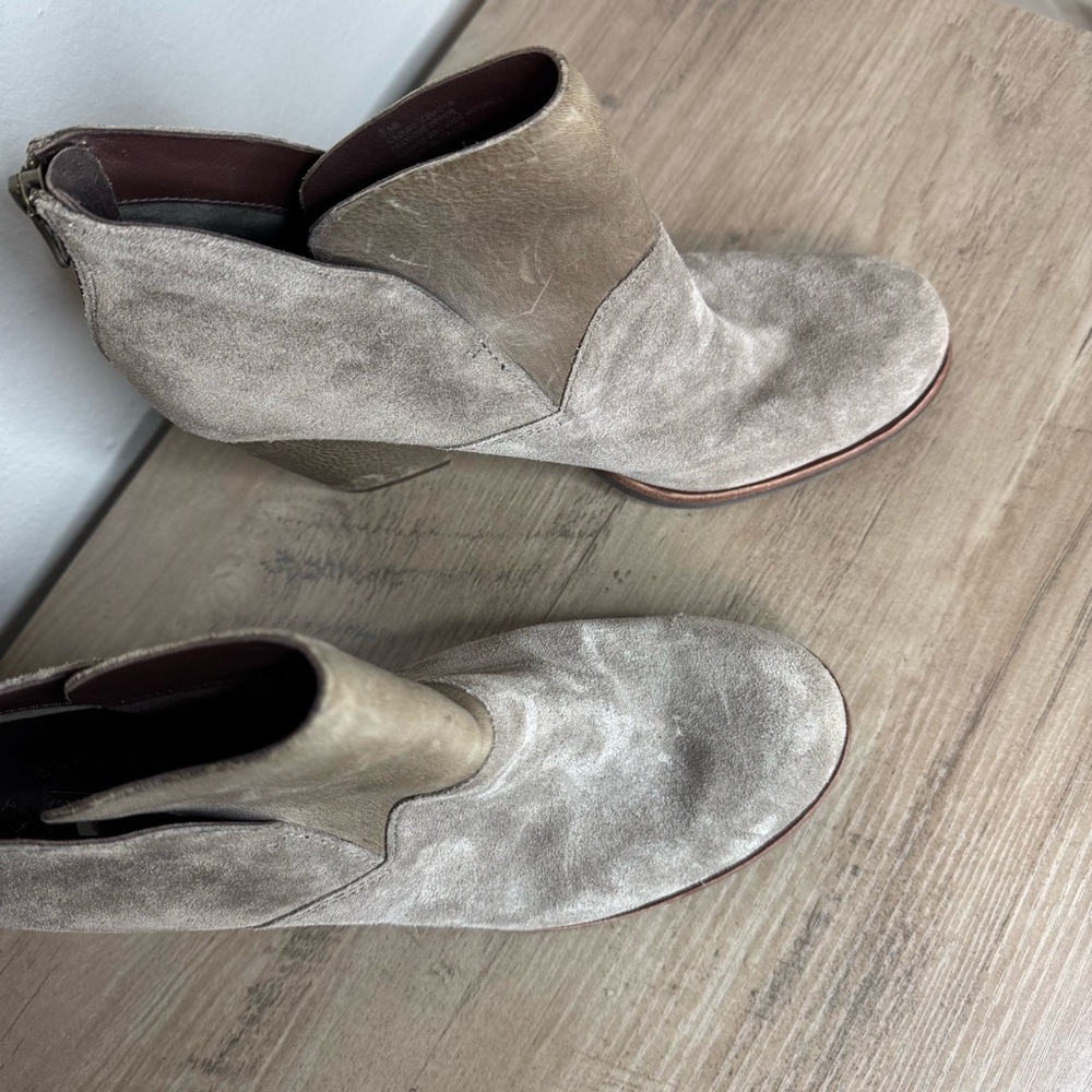 Kork-Ease Castaneda Booties Leather Suede Brown Heeled - Picture 3 of 9